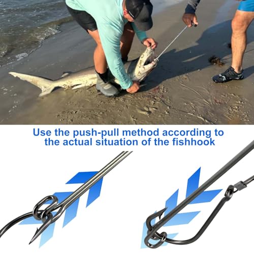 24 Inch Stainless Steel Fishing Hook Remover Tool for Saltwater & Sharks - Dehooker