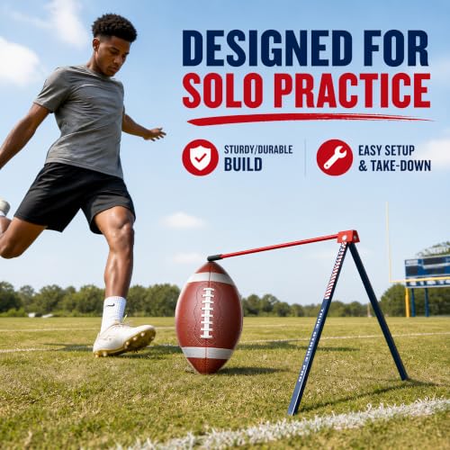 Trailblaze Football Kicking Stand with Flag - Blue & Red US Flag Variation