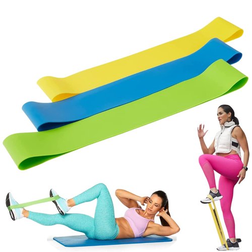 Beachbody Resistance Bands for Booty and Thigh Workouts, Unisex Strength Workout Exercise Loops for Women & Men, Light, Medium & Heavy Resistance Levels, 9 Inch, 3 Pack