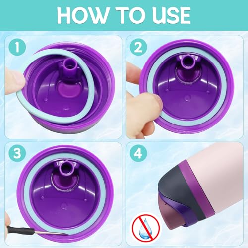 4-Pack Silicone O-Rings Replacement Seals for Owala Water Bottles - Blue Variation