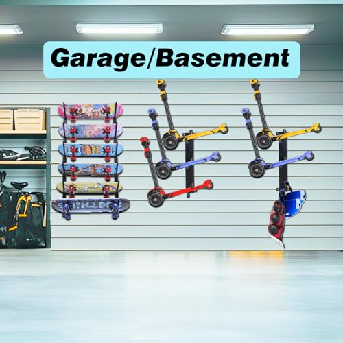 Wall Mount Scooter Rack Garage Storage Organizer for Multiple Electric Scooters