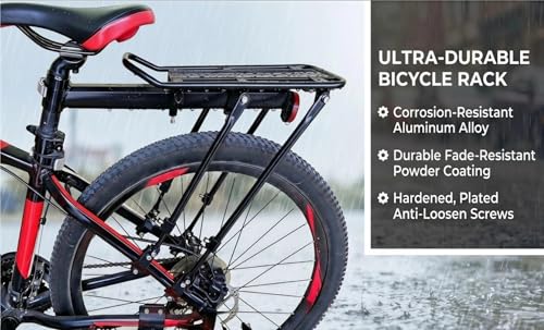 Heavy Duty Bicycle Cargo Rack 180lbs Capacity Universal MTB Road City Kids Fat Tire Bike