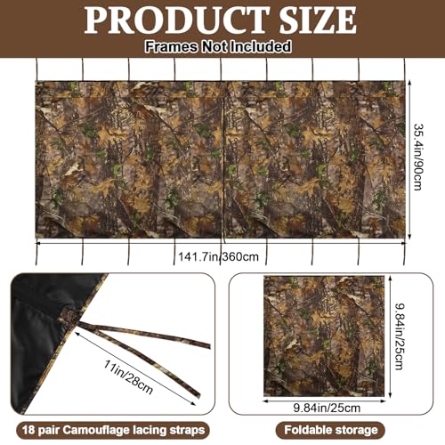 Tree Stand Blind Cover Camo Skirt with 2 Pockets - 142 x 35.5 Inches