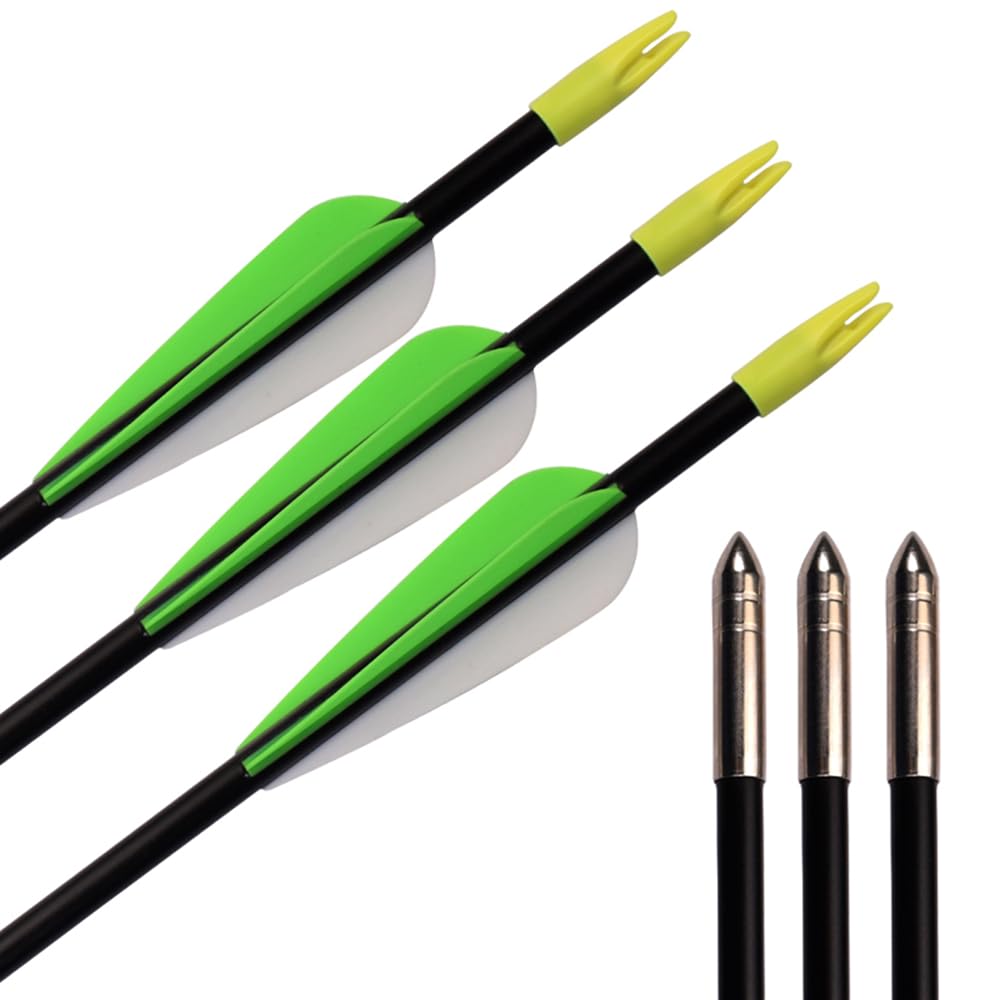 Fiberglass Practice Arrows Archery 26 Inch Target Shooting Safety Recurve Bows Suitable for Youth Woman Beginner 12 PCS