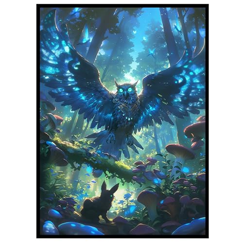 Kabinka MTG Card Sleeves - Frosted Owl Design, Standard Size Pack of 100