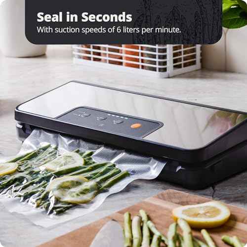 Greater Goods Vacuum Sealer ? Powerful, Compact, with 4-in-1 Functions, Built-in Cutter, and Vacuum Seal Bags, Ideal for Sous Vide and Food Storage (Onyx Black)