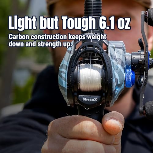Reaction Tackle StreamX Baitcasting Reel - Right Hand High-Speed 7.5:1, 7+1 Bearings
