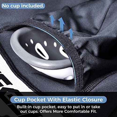 Mens Baseball Compression Shorts with Cup Pocket - Medium White NO Cup