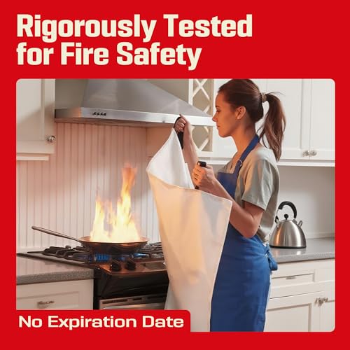 2-Pack Emergency Fire Blanket 40x40 Inches Fire Suppression for Kitchen Garage Car Camping