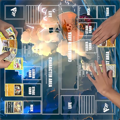 One Piece Card Game Playmat for Two Players 24x24 Inches with 4-Pocket Binder Set - Variation 3