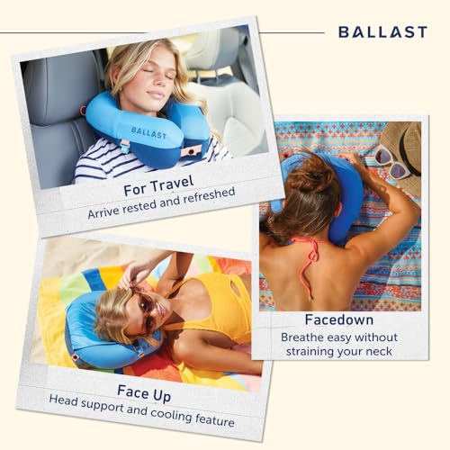 Ballast Pro Inflatable Beach & Travel Pillow - Tropical Blue, Water-Resistant