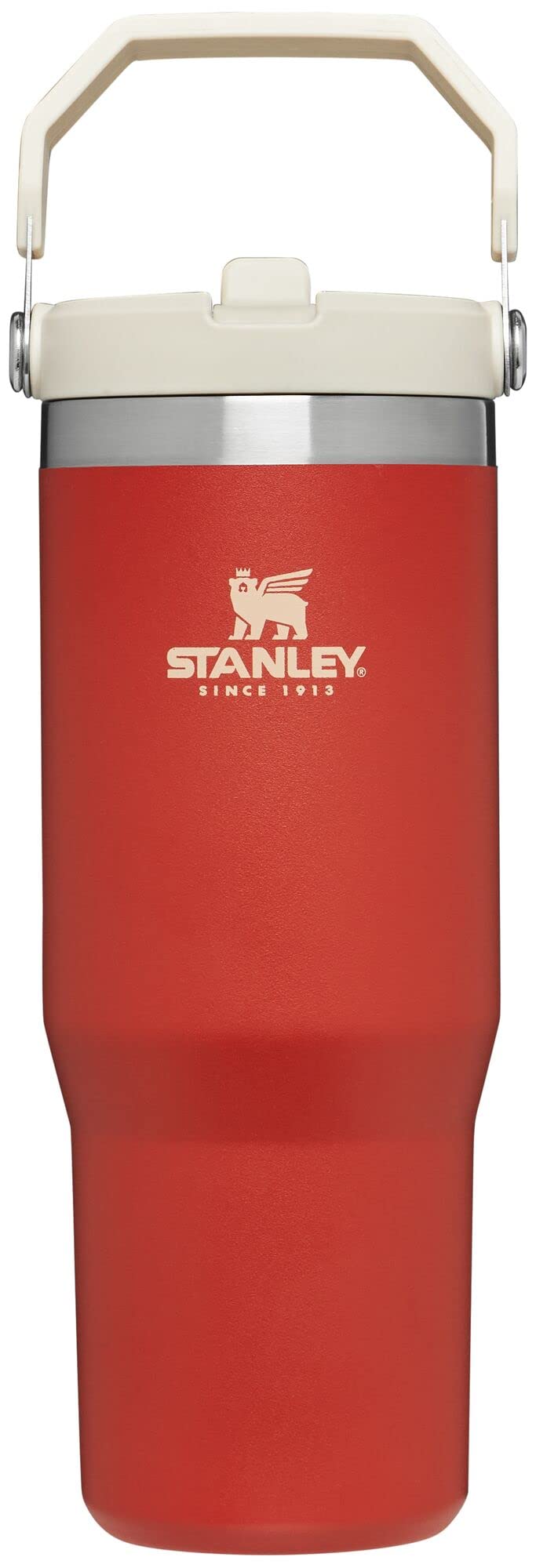 Stanley IceFlow Stainless Steel Tumbler - Vacuum Insulated Water Bottle for Home, and Car Reusable Cup with Straw Leak Resistant Flip Cold for 12 Hours or Iced for 2 Days, Carnelian, 30 OZ / 0.89 L