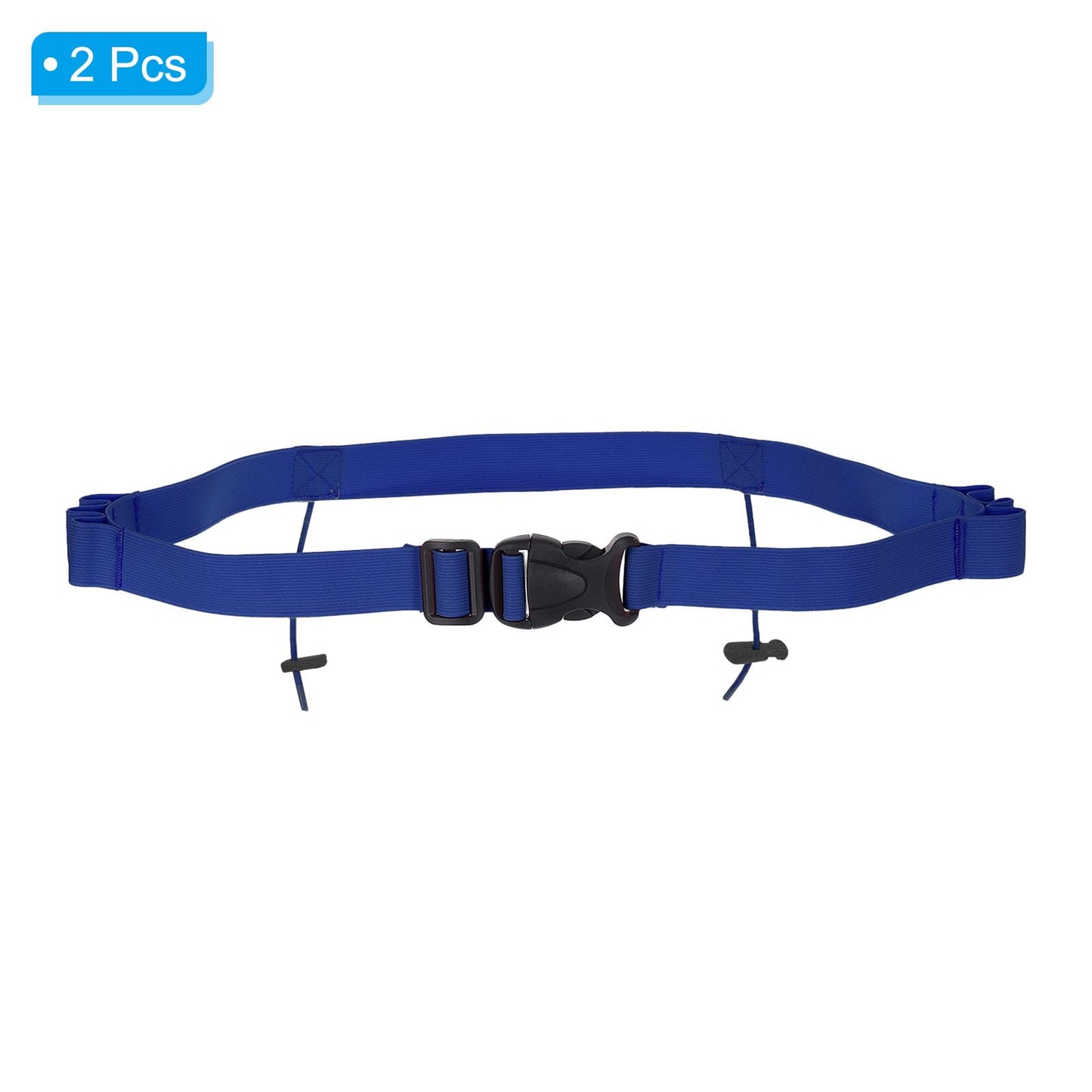 PATIKIL Elastic Triathlon Running Belt, 2 Pack Adjustable Race Number Belt Race Belt Bib Holder with 6 Energy Gel Loops for Marathons Racing Cycling, Blue