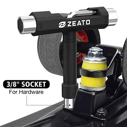All-in-One Skate Tools Multi-Function Portable Skateboard T Tool Accessory with T-Type Allen Key and L-Type Phillips Head Wrench Screwdriver