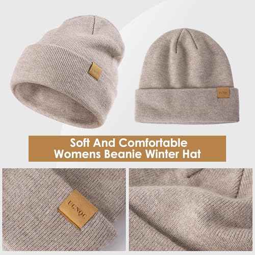 Womens Beanie Winter Hat Touchscreen Gloves Set Fleece Lined Skull Caps for Women Men