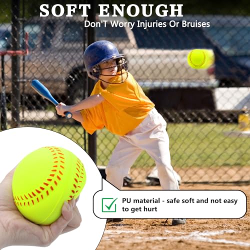 Optic Yellow Soft Foam Softballs 6 Pack - 11 Inch Training Balls for Beginners