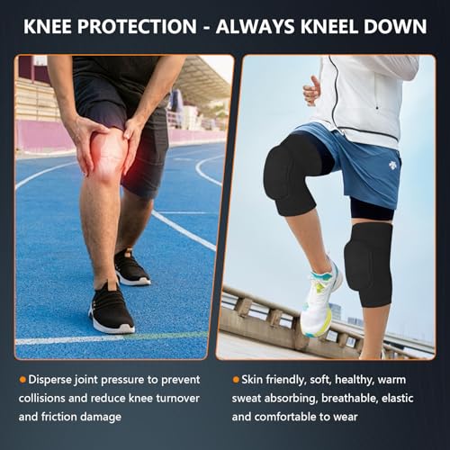 RYBTB Breathable Volleyball Knee Pads for Dancers Men Women Kids - Black / Medium