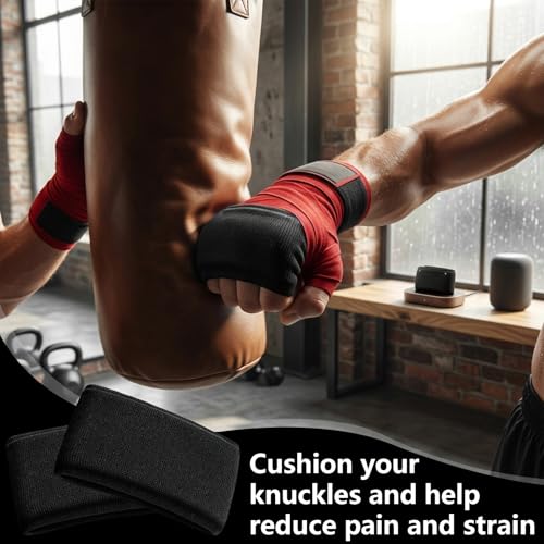 Black Gel Knuckle Guards for Boxing MMA Sparring Protect Your Hands - 2 Pairs