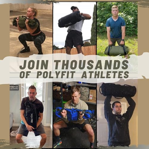 Polyfit Workout Sandbag with 8 Handles - Black, Small 10-50lbs