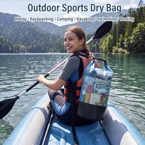Dark Blue Waterproof Dry Bag Backpack 10L Roll Top Waterproof Bag for Men Women