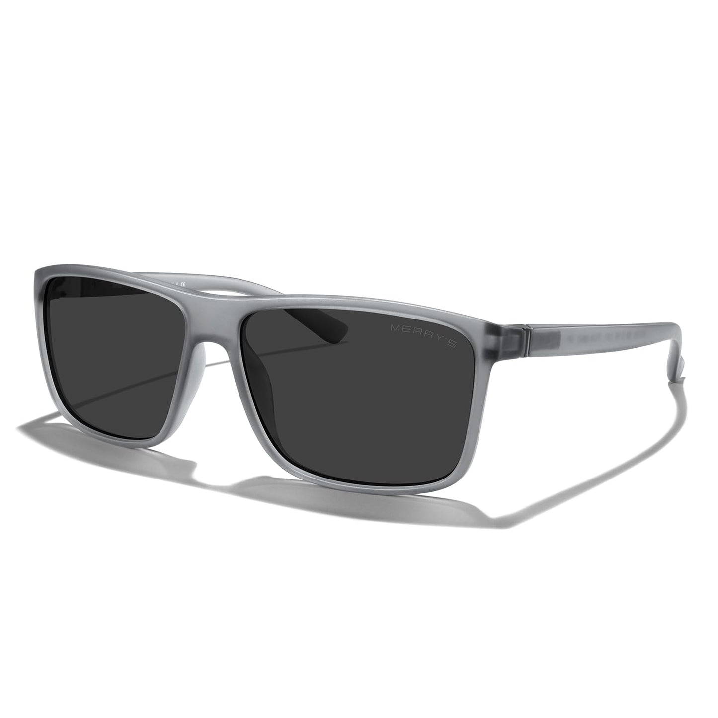 MERRY'S Rectangular Polarized Sports Sunglasses for Men Women Cycling Driving Fishing UV400 Protection S8225