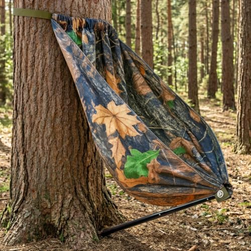Camo Hammock Chair for Hunting, Portable Tree Seat for Deer Stand - Forest Camo