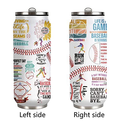 Baseball Tumbler Cup Travel Mug With Lid,Baseball Lover Birthday Gifts Stainless Steel Vacuum Coffee Mug Cup Baseball Gifts For Women Men 17 Oz