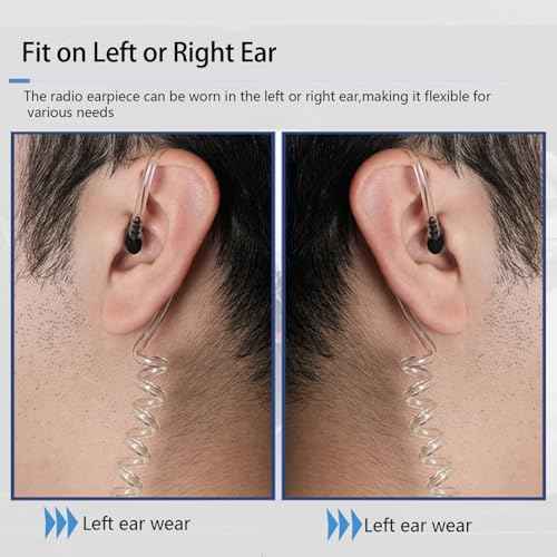 Retevis Radio Earpiece, Additional Acoustic Tube and Soft Silicone Earbuds(5 Pairs), for RT22 RT21 H777, Compatible with Baofeng Pxton Kenwood Two Way Radio, Walkie Talkie Earpiece with Mic(10 Pack)