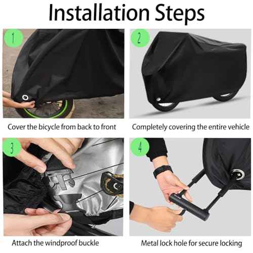 Bike Covers for 2 or 3 Bikes, [2024 Upgraded] 2XL Large Outdoor Waterproof Bicycle Covers with Lock Hole for Mountain Road Electric Bicycle Bikes