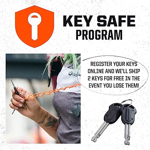Kryptonite 1016 Evolution 9.7 Pound Integrated Bike Chain - 5.25 ft Long 10mm Steel Chain with Keys for Bicycles; E-Bikes; Motorcycles; Scooters