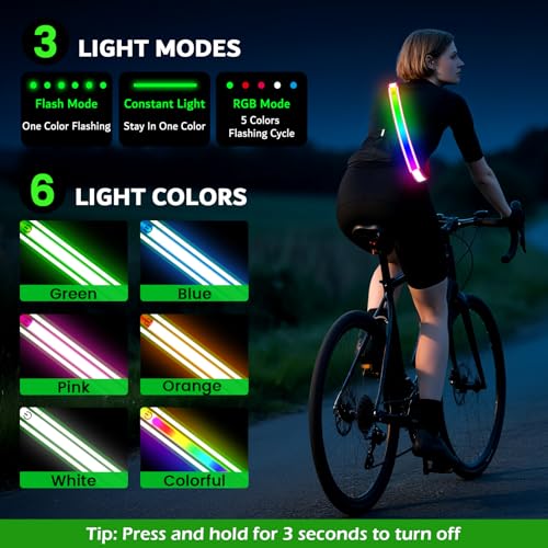 Pink Reflective Sash for Night Walking Safety LED Belt for Men Women