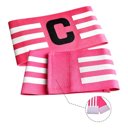 Pink Soccer Captain Armband Set - 2 Unisex Sports Badge & Arm Bands