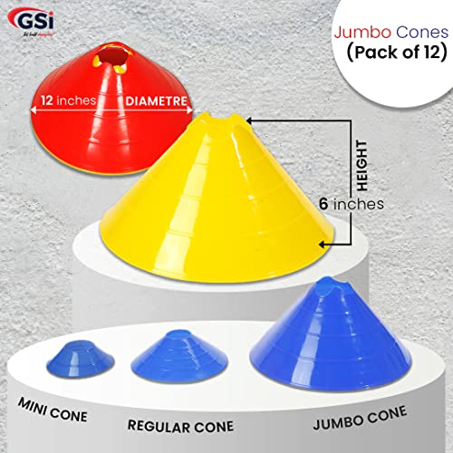 High Visibility Jumbo Soccer Cones for Agility and Speed Training