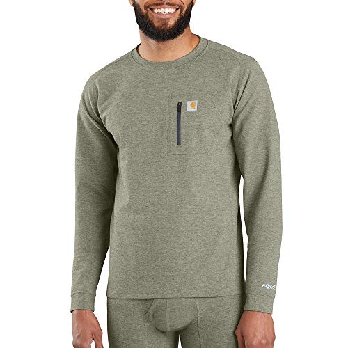 Carhartt Men's MBL110 Base Force¢ç Heavyweight Base Layer Crew - Large Tall - Burnt Olive Heather