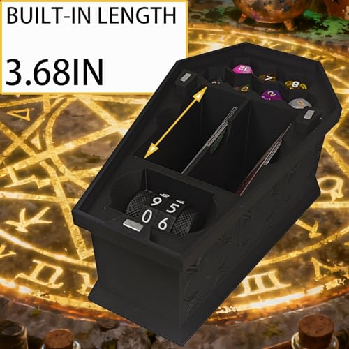 Premium Vampire MTG Deck Box with Dice Storage & Life Counter - Gothic Coffin Design, Holds 100 Cards