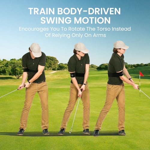 Golf Swing Trainer & Adjustable Arm Connection Corrector - Black
