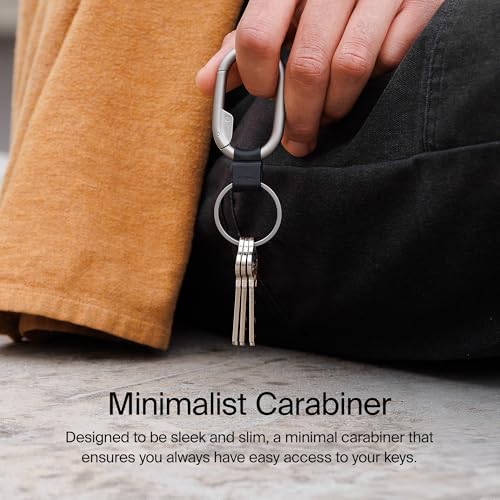 Orbitkey Clip Mini - Black, Slim Carabiner with Quick-Release Keyring