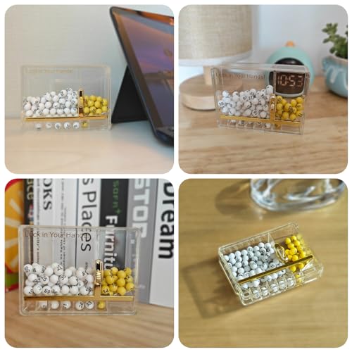 Lottery Number Selector for Lotto Powerball - White & Red Balls, Classic Edition - Fun Desk Toy & Gift