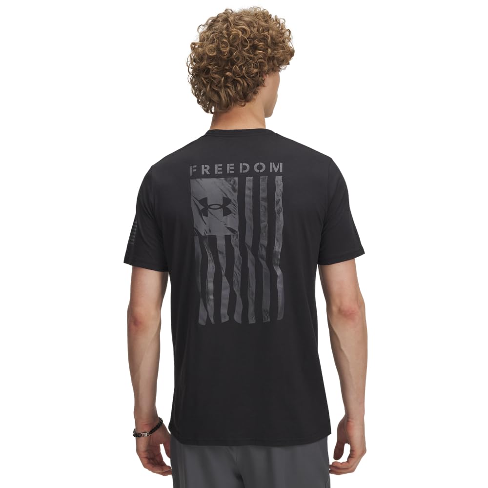 Under Armour Men's Freedom Flag Short Sleeve T Shirt, (002) Black / / Castlerock, 4X-Large