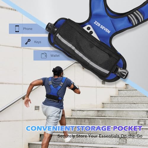 Weighted Vest for Men and Women - Adjustable 4-10lbs Fitness Running Vest Blue