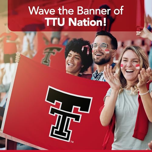 Nylon Texas Tech Red Raiders Flag - NCAA Licensed - 3' x 5' - Red, White, Black