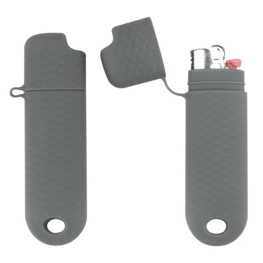 2 Pcs Waterproof Lighter Case Cover Holder for BIC Regular Lighters Sleeve Type J6 Outdoor Survival Multipurpose Seal Lighter Pouchfor Hiking and Camping (Gray)