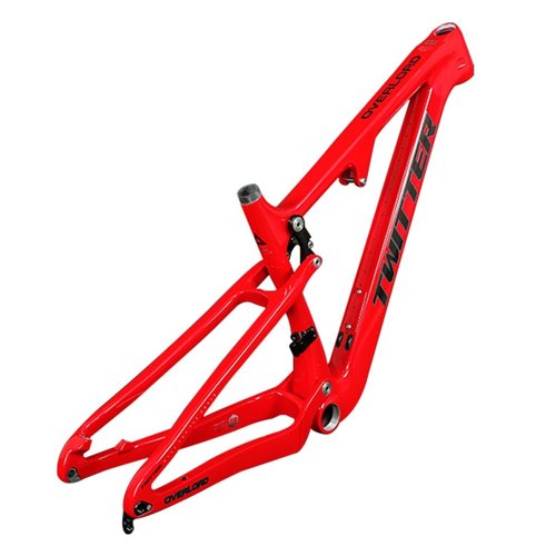 BSFHQS Full Suspension Enduro/Downhill Mountain Bike Frame 27.5/29er 15"/17"/19"/21" Carbon Fibre Frame XC/DH Soft Tail Frame 12 * 148mm Boost Thru Axle Disc Brake(Red,29 * 19")