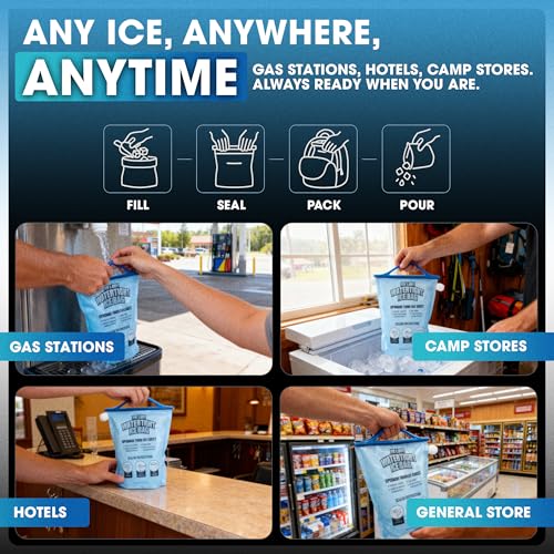 96 Fl Oz Leakproof Reusable Ice Bag Set - Large Cold Cooler Ice Packs
