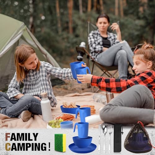 Blue Scout Camping Mess Kit for 1 Person with Utensils & Mesh Bag