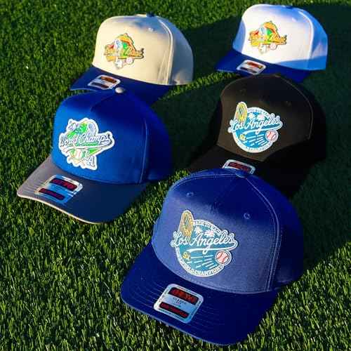 Baseball 2025 World & League Champions Embroidered Patch Trucker Hat | Los Angeles LA Merch | Snapback Hat for Men & Women