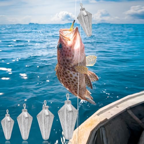 Fishing Pyramid Weights Rhombus Lead Sinkers 1oz 10pcs - Suitable for Saltwater & Freshwater