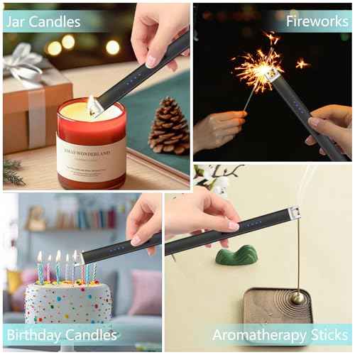 Stocking Stuffers for Women£ºElectric Lighter, Rechargeable Lighter with Battery Indicator Light and Safety Switch, Electric Candle Lighters for Scented Candles,Barbecues, Camping, Holiday Parties
