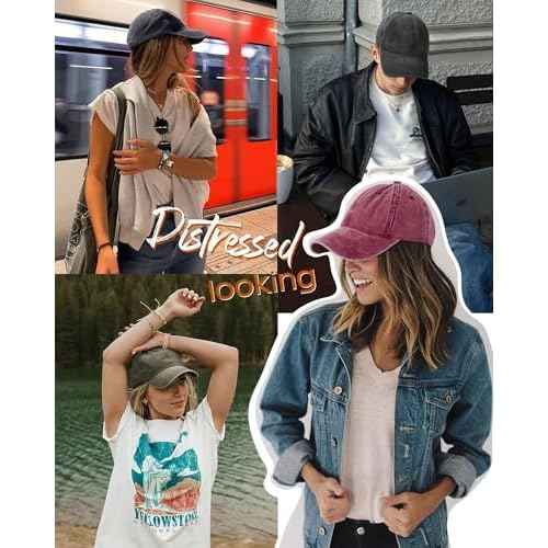 FURTALK Unisex Vintage Washed Cotton Baseball Cap Low Profile Adjustable Dad Hat