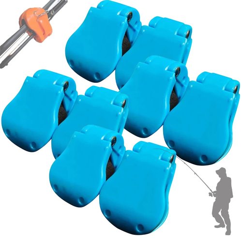 Multifunctional Rod Holder, High-Elastic Rubber Pole Clips, Auto Fixed Tackle Ties Cable, Portable Takedown Fishing Pole Holder Strap, Fishing Rods Fit Angler's Accessory (Blue, 8pcs)